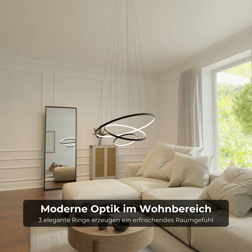 Omeva Pendant Light | Floating Ring Design, Slender Wires