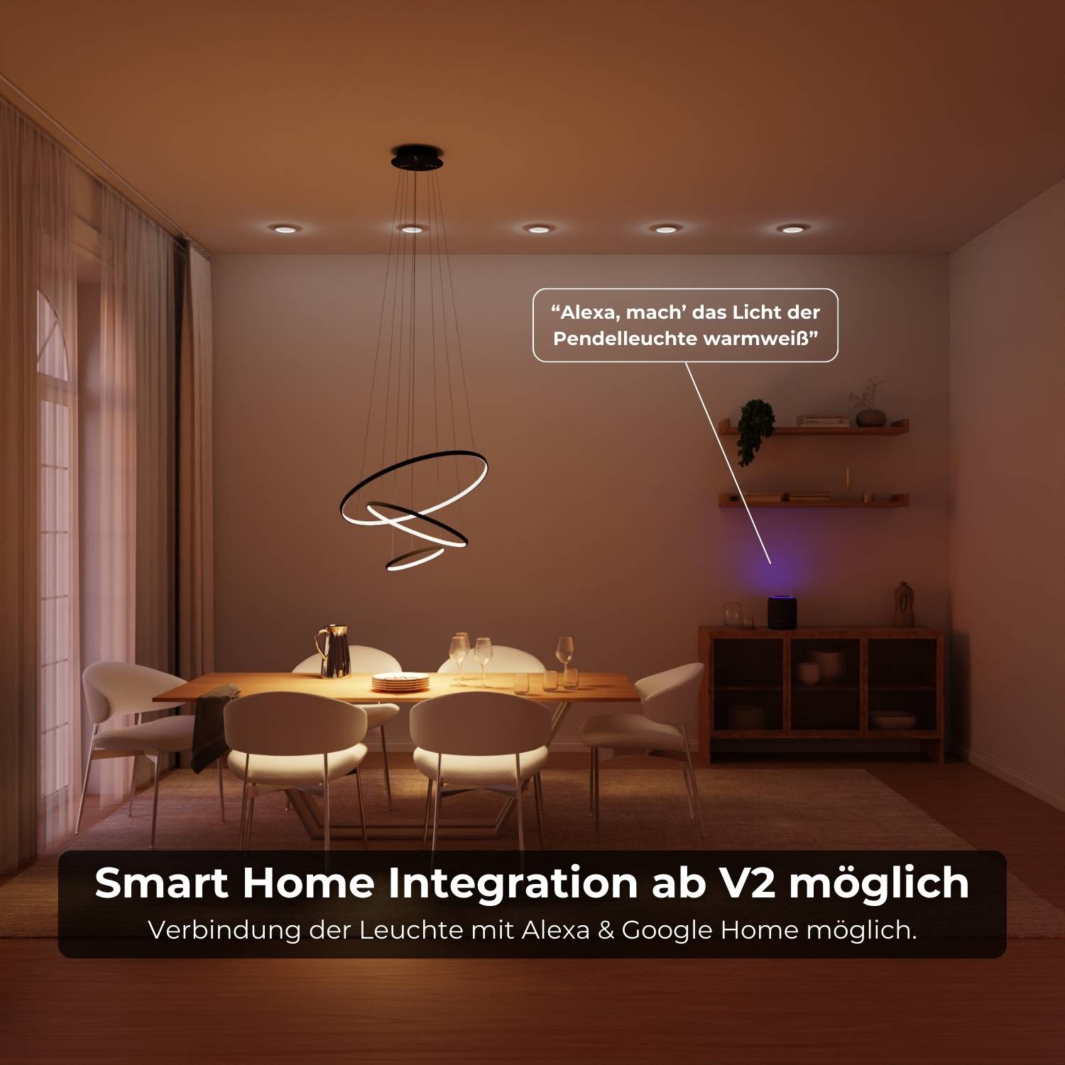 Omeva Pendant Light | Floating Ring Design, Slender Wires