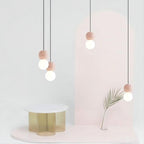 OrigoGlow: Pendant Light with Ball Structure Made of Cement & Opal Glass – for Entrance Area & Sofa Corner