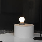OrigoGlow: Pendant Light with Ball Structure Made of Cement & Opal Glass – for Entrance Area & Sofa Corner