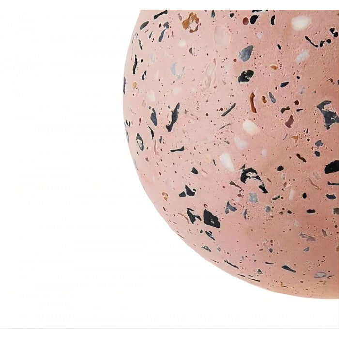 OrigoGlow: Pendant Light with Ball Structure Made of Cement & Opal Glass – for Entrance Area & Sofa Corner