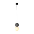 OrigoGlow: Pendant Light with Ball Structure Made of Cement & Opal Glass – for Entrance Area & Sofa Corner