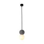 OrigoGlow: Pendant Light with Ball Structure Made of Cement & Opal Glass – for Entrance Area & Sofa Corner
