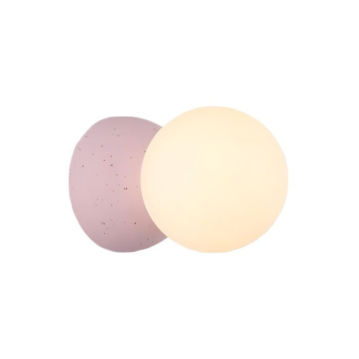 OrigoGlow: Pendant Light with Ball Structure Made of Cement & Opal Glass – for Entrance Area & Sofa Corner