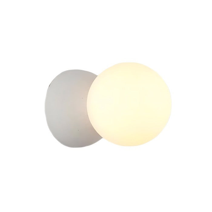 OrigoGlow: Pendant Light with Ball Structure Made of Cement & Opal Glass – for Entrance Area & Sofa Corner
