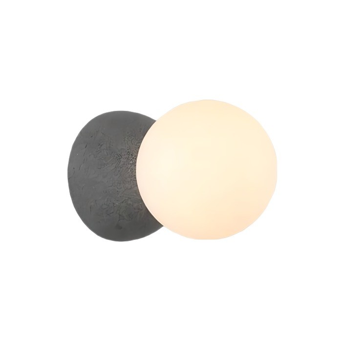 OrigoGlow: Pendant Light with Ball Structure Made of Cement & Opal Glass – for Entrance Area & Sofa Corner