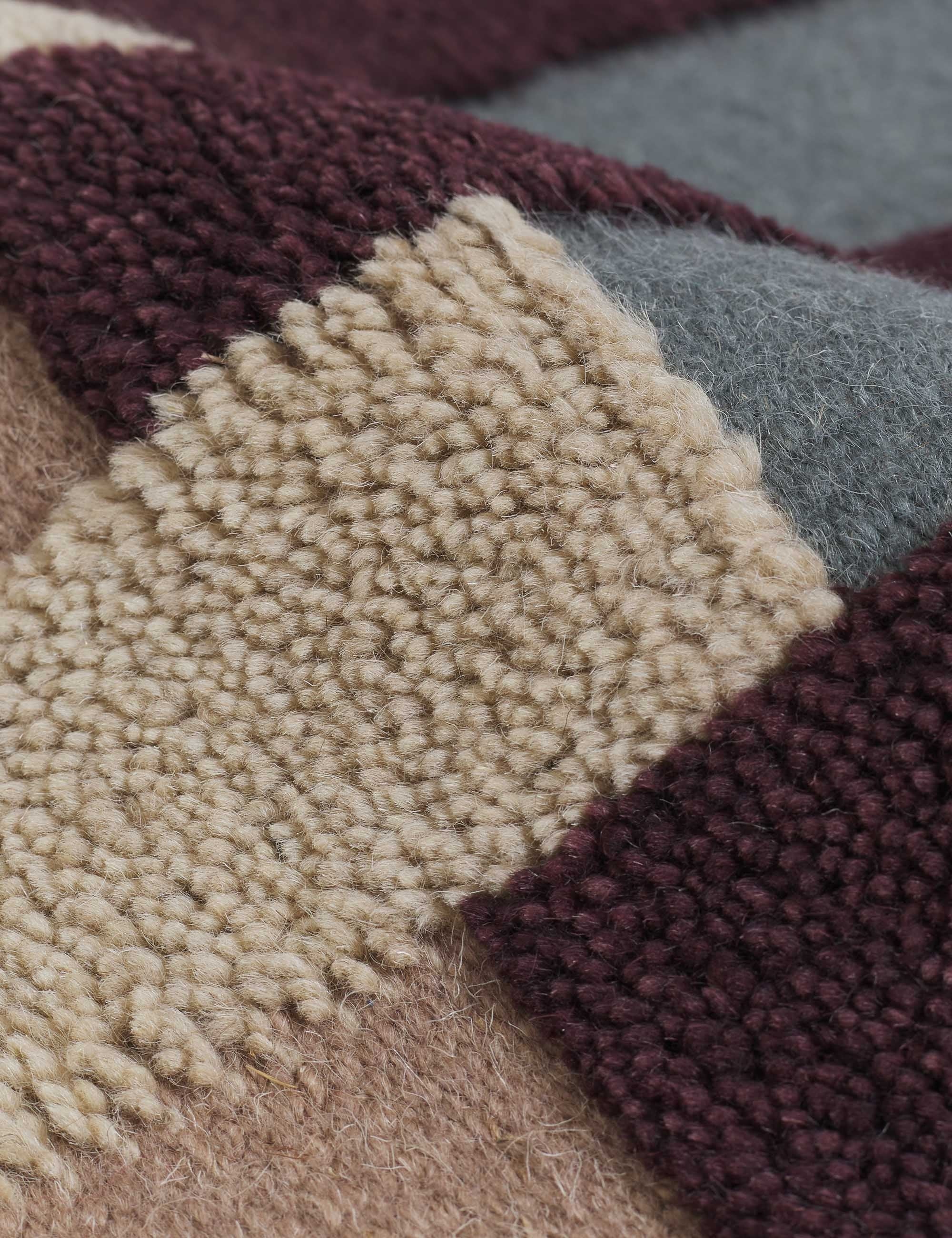 Bello Hand-Knotted Wool Rug | Geometric Design, High-Low Texture