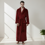 Men's Coral Fleece Bathrobe – Soft Long Dressing Gown for Ultimate Comfort & Warmth