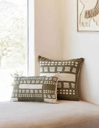 Basil Stonewalk Pillow | Rich Green Mosaic Design