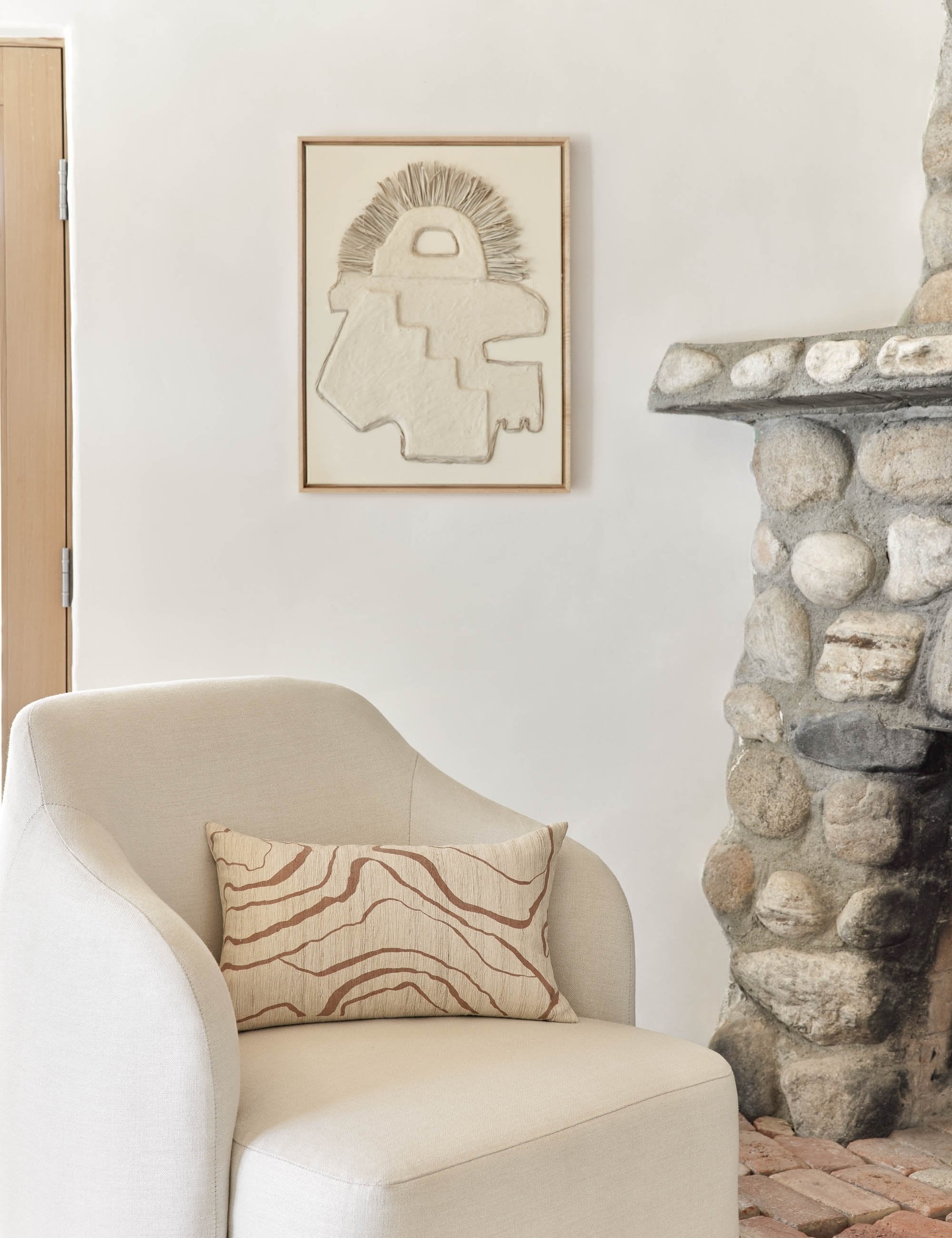 Crest Accent Pillow | Raw Silk, Textured Design