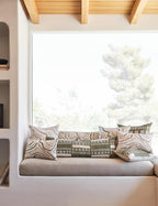 Crest Accent Pillow | Raw Silk, Textured Design