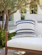 Fino Decorative Pillow | Weather-Resistant, Tasseled Corners