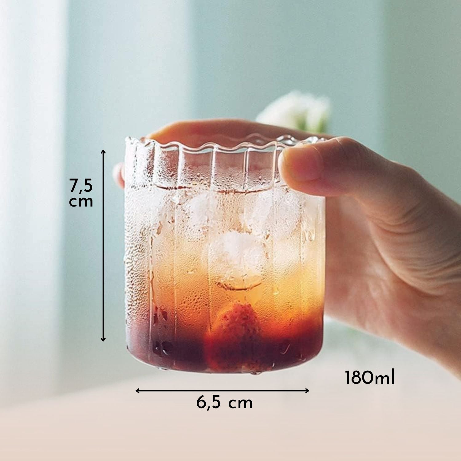 Bello Vertical Chic Glasses Set | Borosilicate, 180ml Capacity