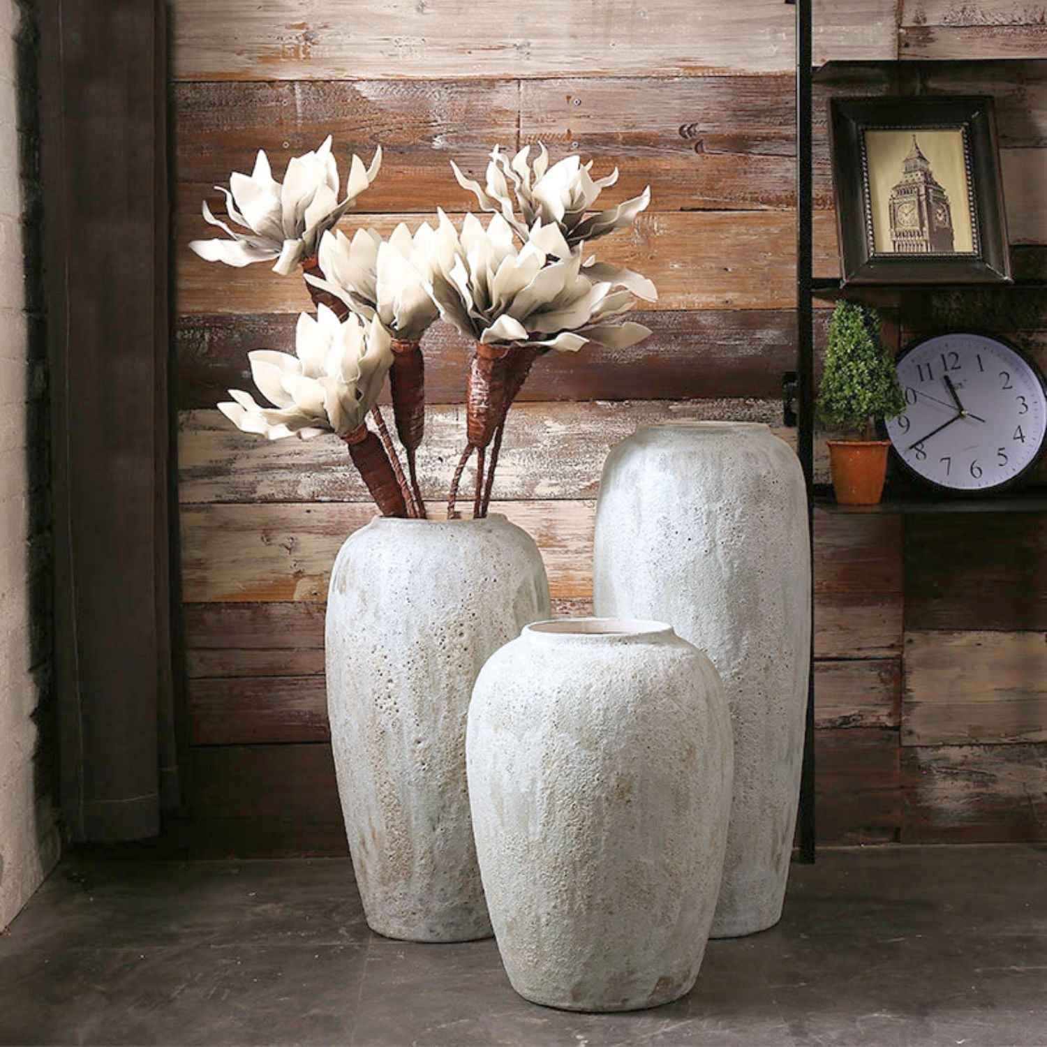 Bela Rustic Ceramic Planters | Handcrafted Nordic Design, Wide Mouth