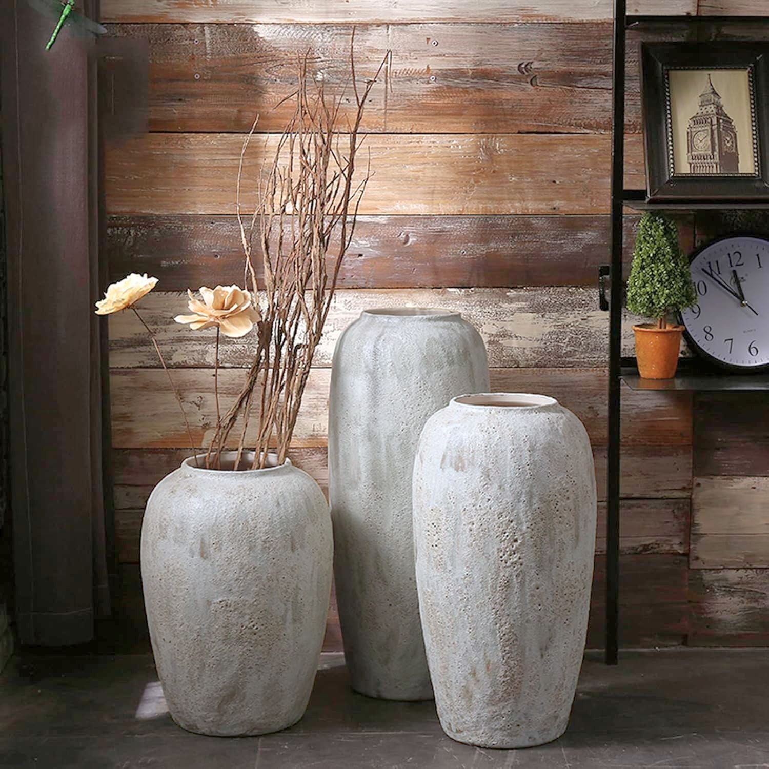 Bela Rustic Ceramic Planters | Handcrafted Nordic Design, Wide Mouth