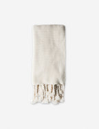 Trestle Knit Throw | Chunky Weave, Braided Tassels
