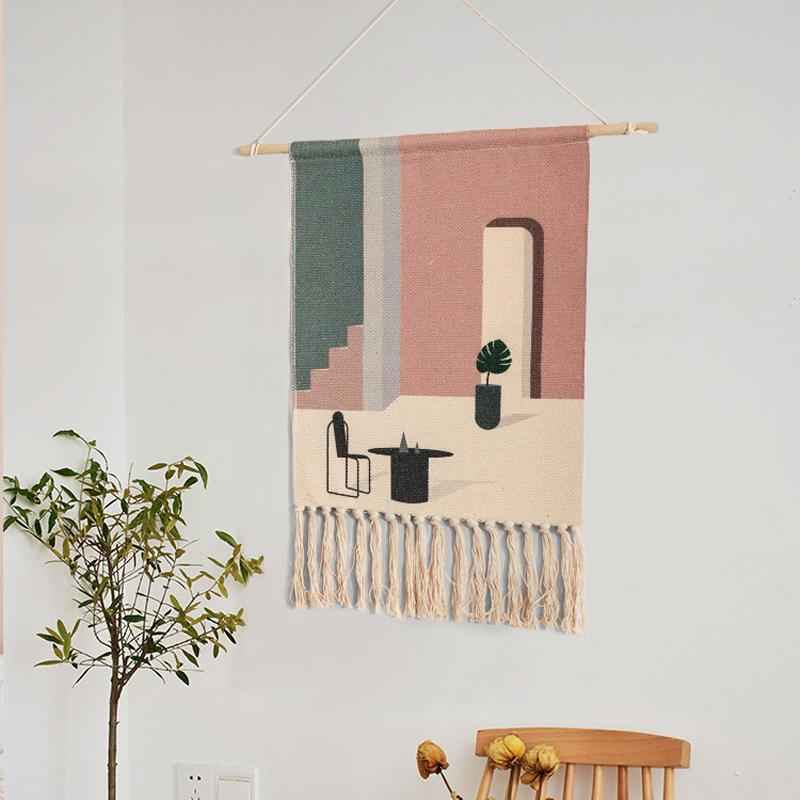 Aurelia Wandtapijt | Handgeweven Katoen, Geometrisch Design