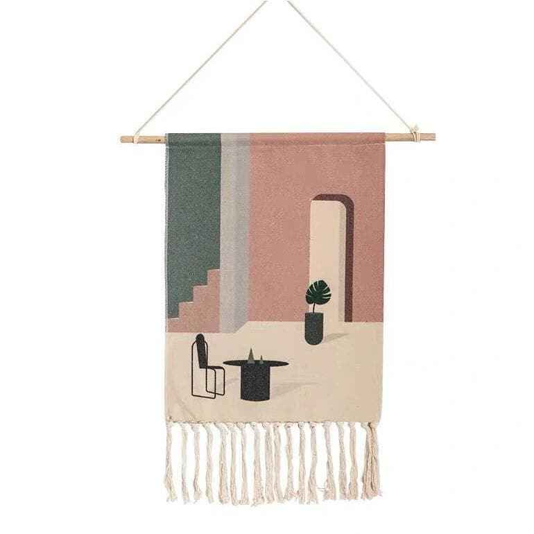 Aurelia Wandtapijt | Handgeweven Katoen, Geometrisch Design