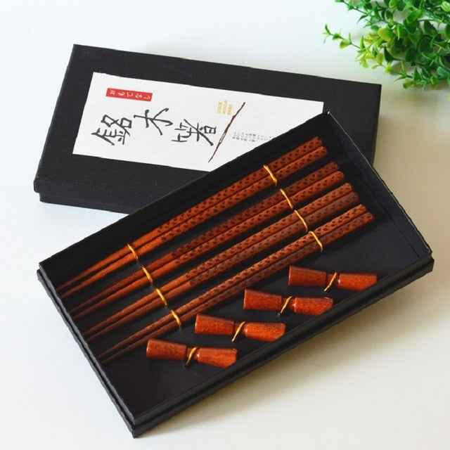 Bento Hashi Oki Set | Handgemaakt Hout, Luxe Eetstokjes & Houders