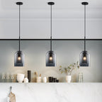 MicaLume: Mid-Century Glass Pendant Light with Double Design & LED Compatibility – for Stylish Interiors