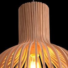 Bela Pendant Light | Handcrafted Natural Wood, Adjustable Height