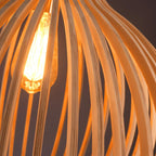 Bela Pendant Light | Handcrafted Natural Wood, Adjustable Height