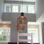 Bela Pendant Light | Handcrafted Natural Wood, Adjustable Height