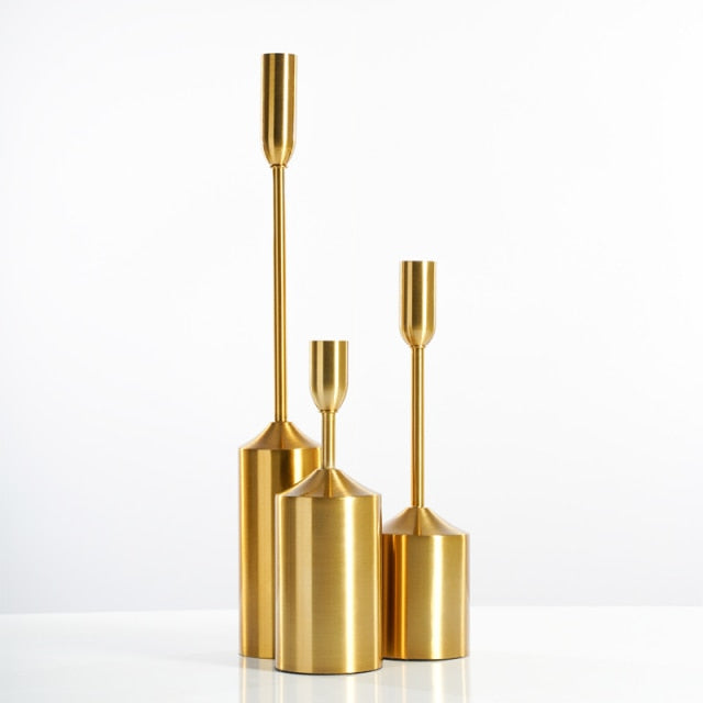 Bela Candle Holders | Luxe Gouden Metaal, Verschillende Maten