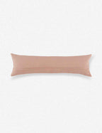 Vero Long Lumbar Pillow | Woven Cotton, Blush & Cream