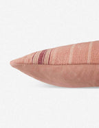Vero Long Lumbar Pillow | Woven Cotton, Blush & Cream