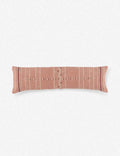 Vireo Long Lumbar Pillow | Woven Cotton, Blush & Cream Design