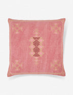 Mira Decorative Pillow | Solid Woven Cotton, Arabesque Pattern