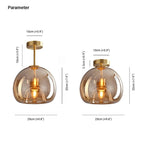 Bela Ceiling Light | Vintage Amber Bubble Glass Shade