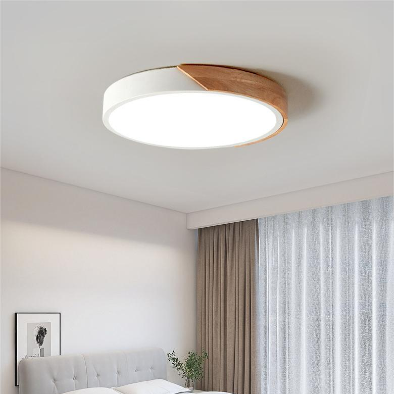 Noro LED Plafondlamp | Modern Scandinavisch Design, Houten Accent