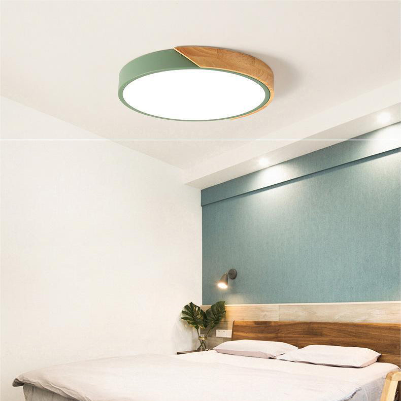 Noro LED Plafondlamp | Modern Scandinavisch Design, Houten Accent
