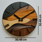 Bela Round Wall Clock | Silent Non-Ticking, Tempered Glass