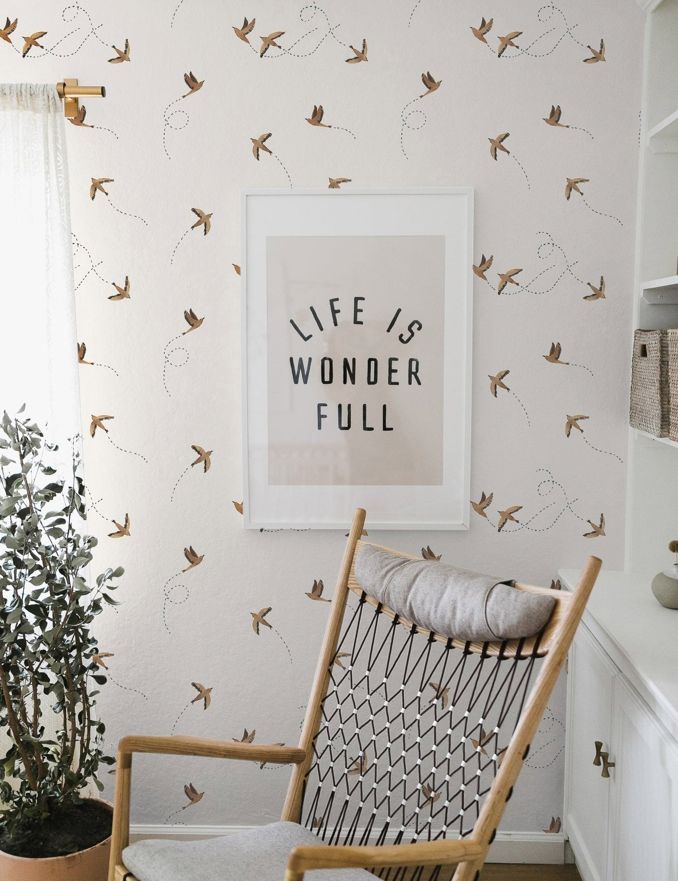 Sable Sparrow Wallpaper | Textured Design, Nature-Inspired