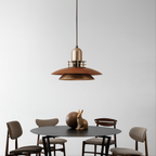 Cilessa - Hanging Lamp with Layered Walnut Wood Design