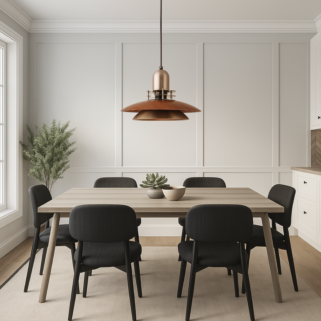 Cilessa - Hanging Lamp with Layered Walnut Wood Design