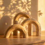 Bela Decorative Arch Figures | Travertine Marble Style, Set of 3