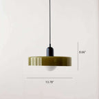 Retro Colorful Glass Dish 1-Light Pendant Lamp