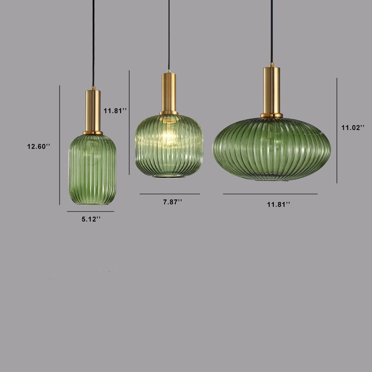 Simple Striped Glass Lantern Pendant Light with Single Bulb
