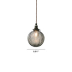 Vintage Lotus Textured Glass 1-Light Globe Pendant Lamp