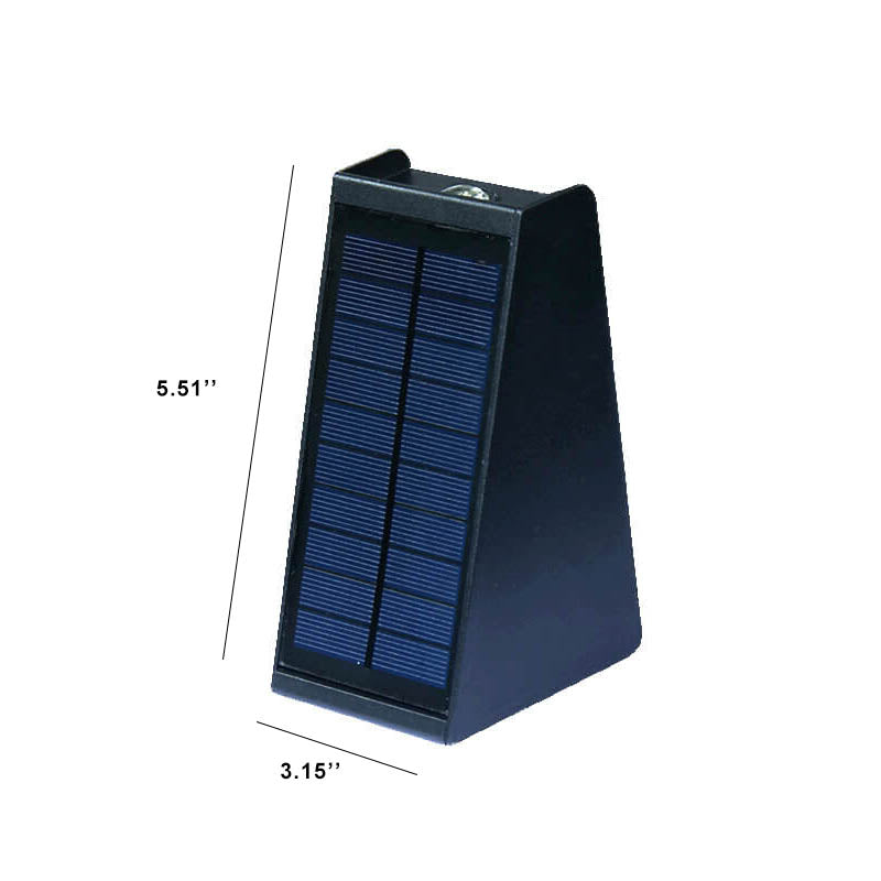 Elegant Solar-Powered Waterproof LED Wall Sconce - Up and Down Trapezoid Design for Outdoor Use