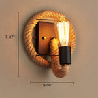 Retro Hemp Rope 1-Light Wall Sconce Lamp - Dual Design Options