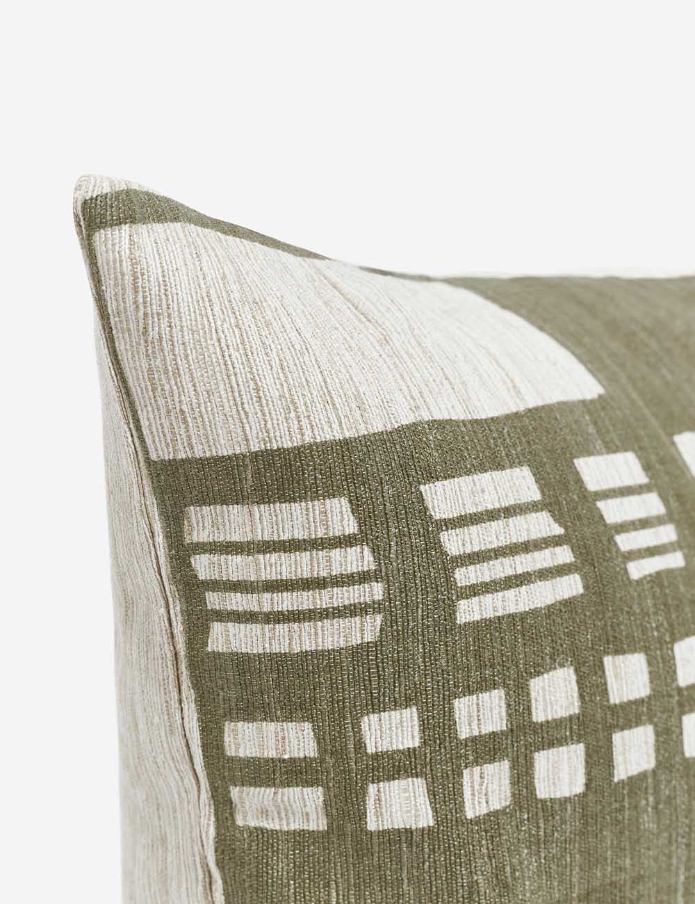 Basil Stonewalk Pillow | Rich Green Mosaic Design