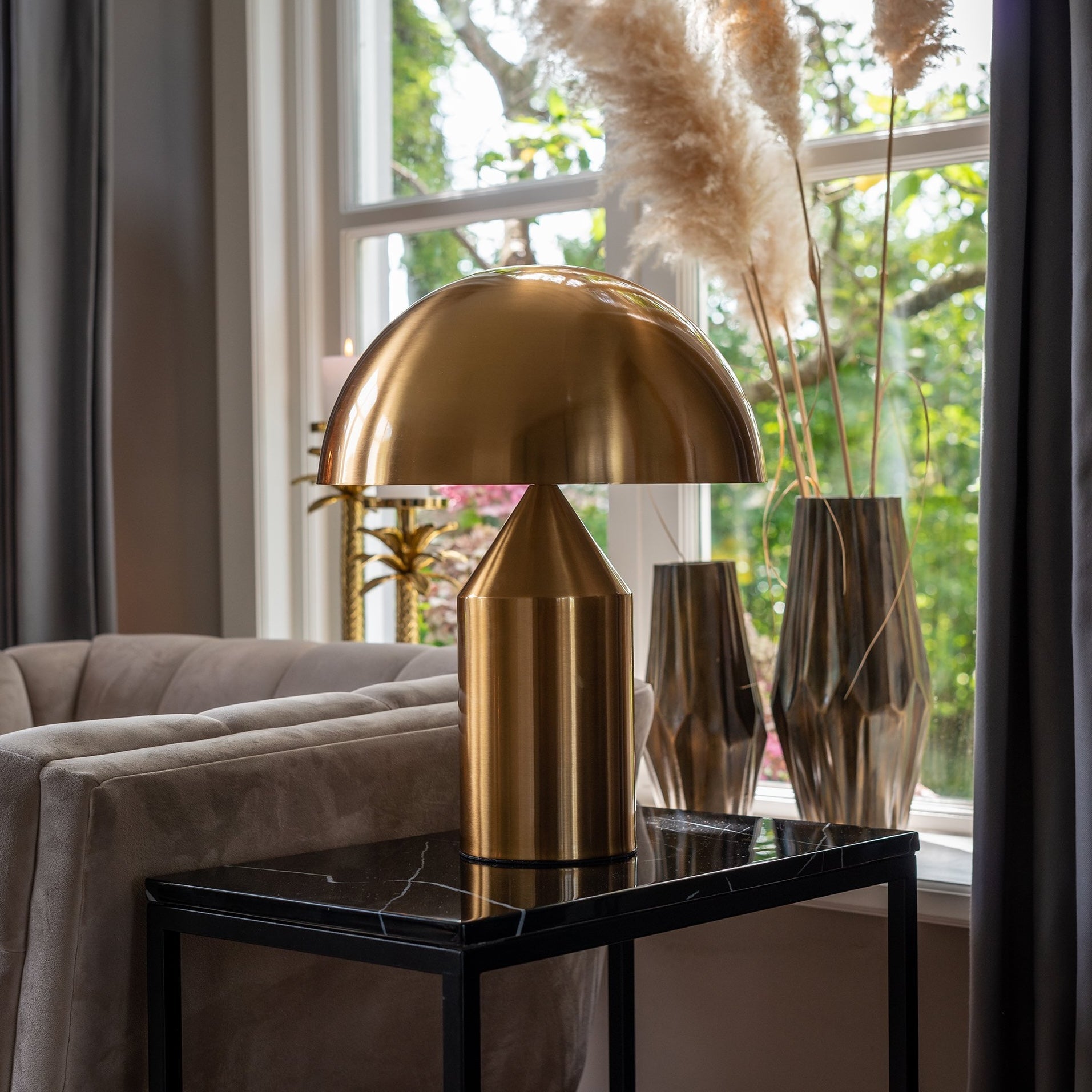 Nordic Brass Dome LED Table Lamp 3-Light