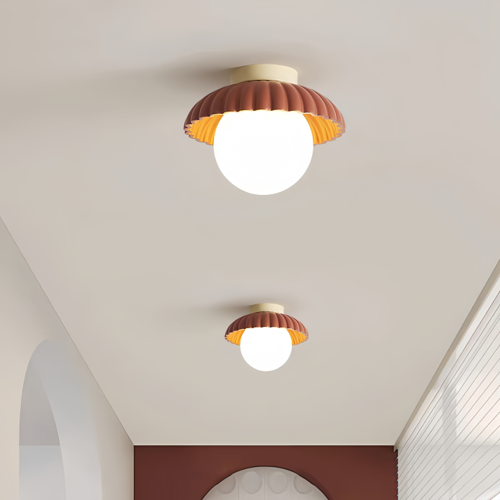 Bela Ceiling Light | Modern Iron & Frosted Glass Flush Mount