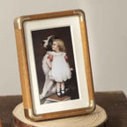 Brio Tabletop Photo Frame | Vintage Wood with Brass Accents