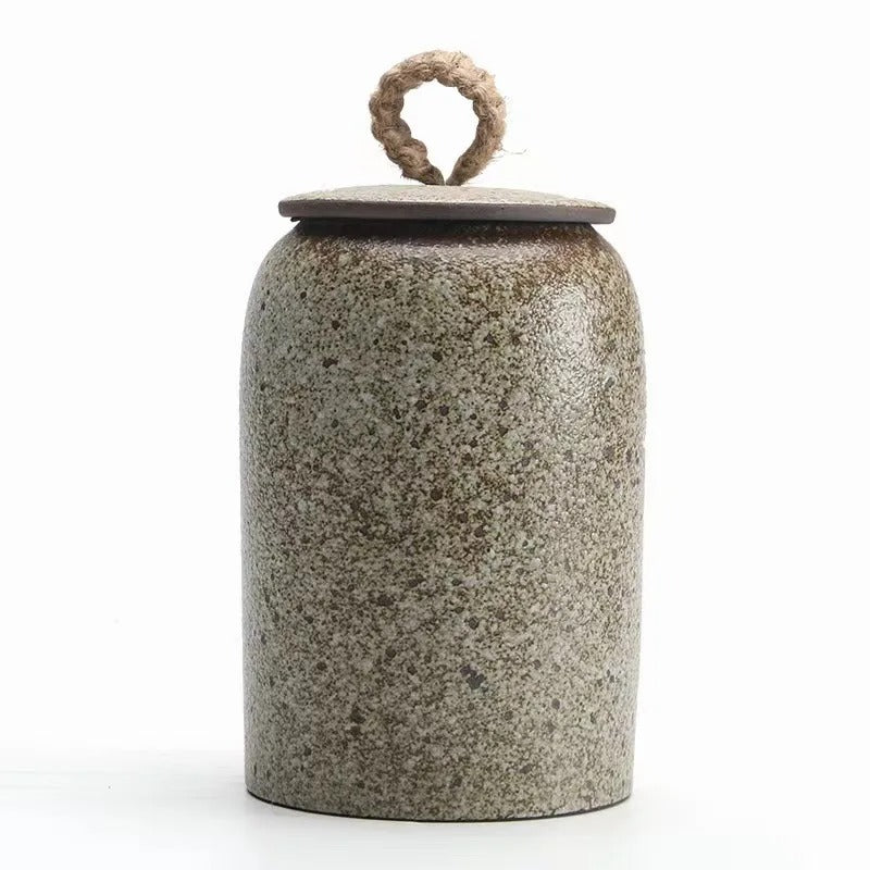 Ceramic Tea Canister with Lid Heat Resistant Compact Storage Container